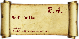 Redl Arika névjegykártya